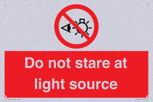 Do not stare at light source